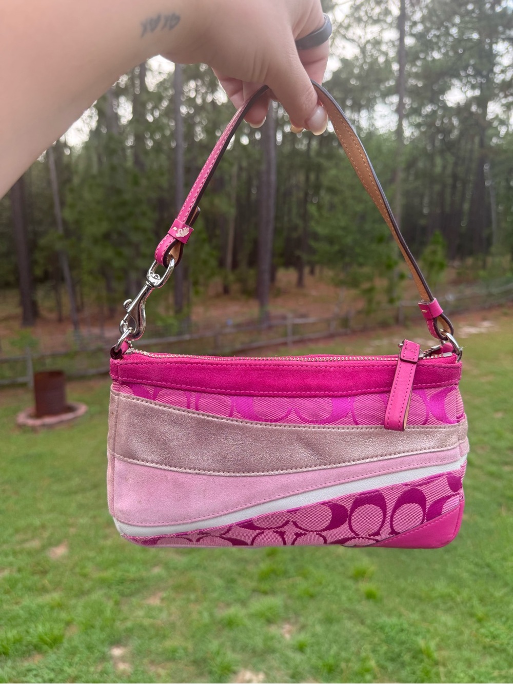 Coach Pink Patchwork Demi - Picture 3 of 7